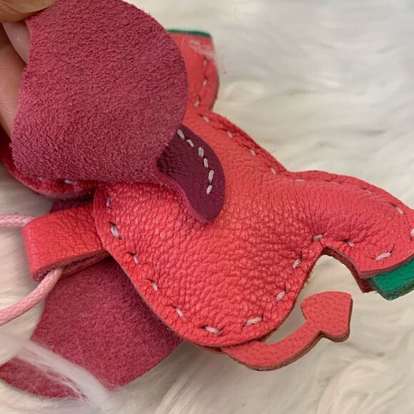 Handmade Genuine Leather Colorblock Dumbo Bag Charm/Keychain - Picture 8 of 9